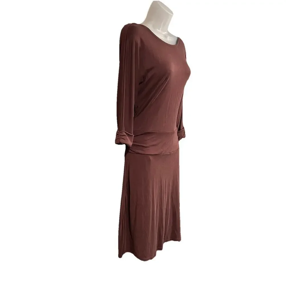 NWT Prana Simone Dress Size Small Open Back Brown Sustainable Breathable Boho